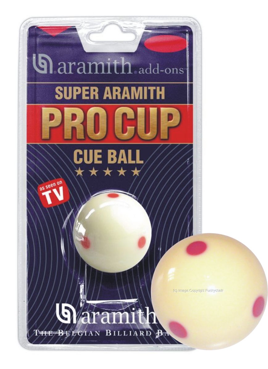 Super Aramith Pro Cup Spotted Cue Ball UK Standard SIze for 2" Set