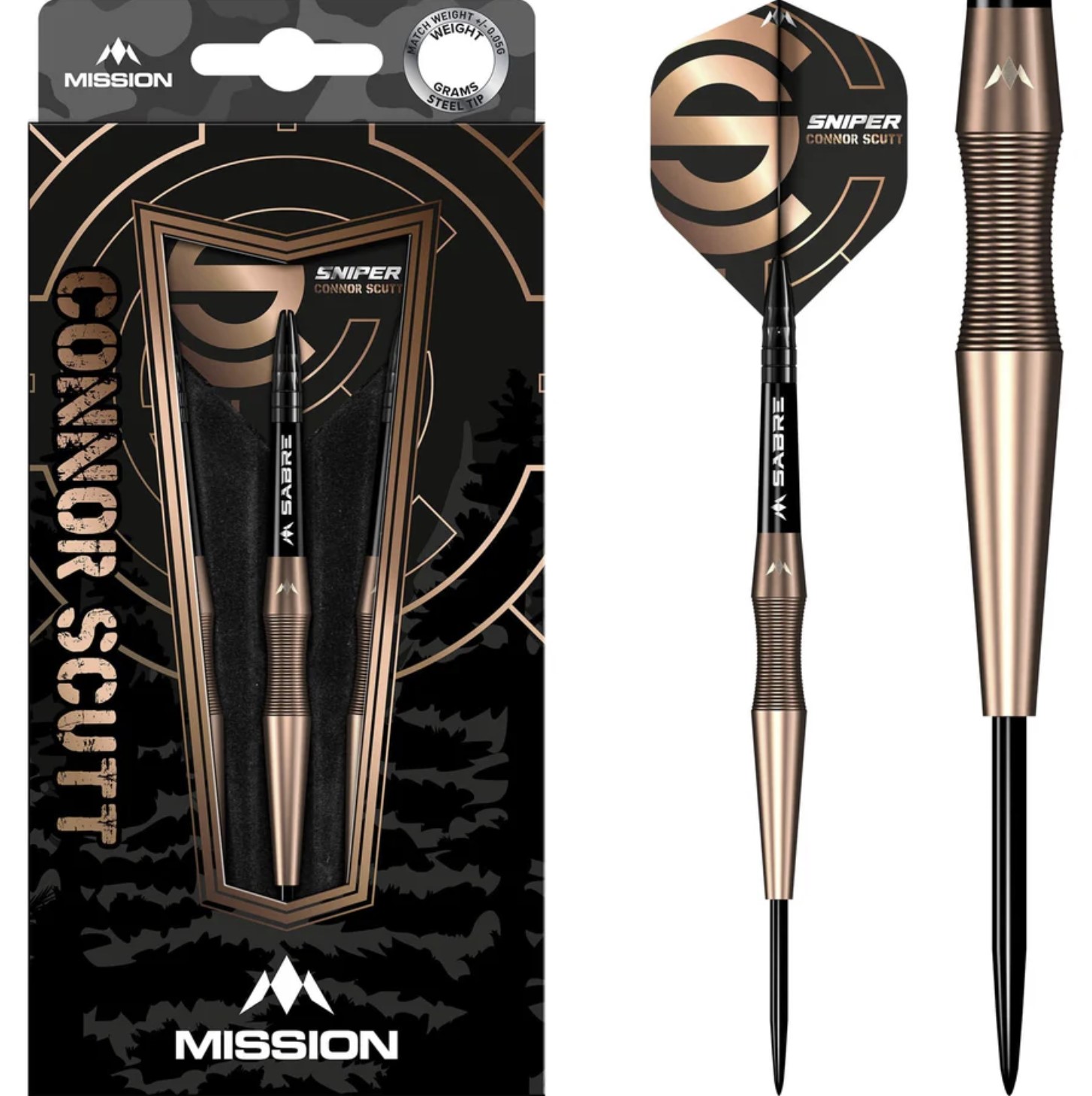 Mission - Connor Scutt 'Sniper' V2 90% Tungsten Bronze PVD Darts