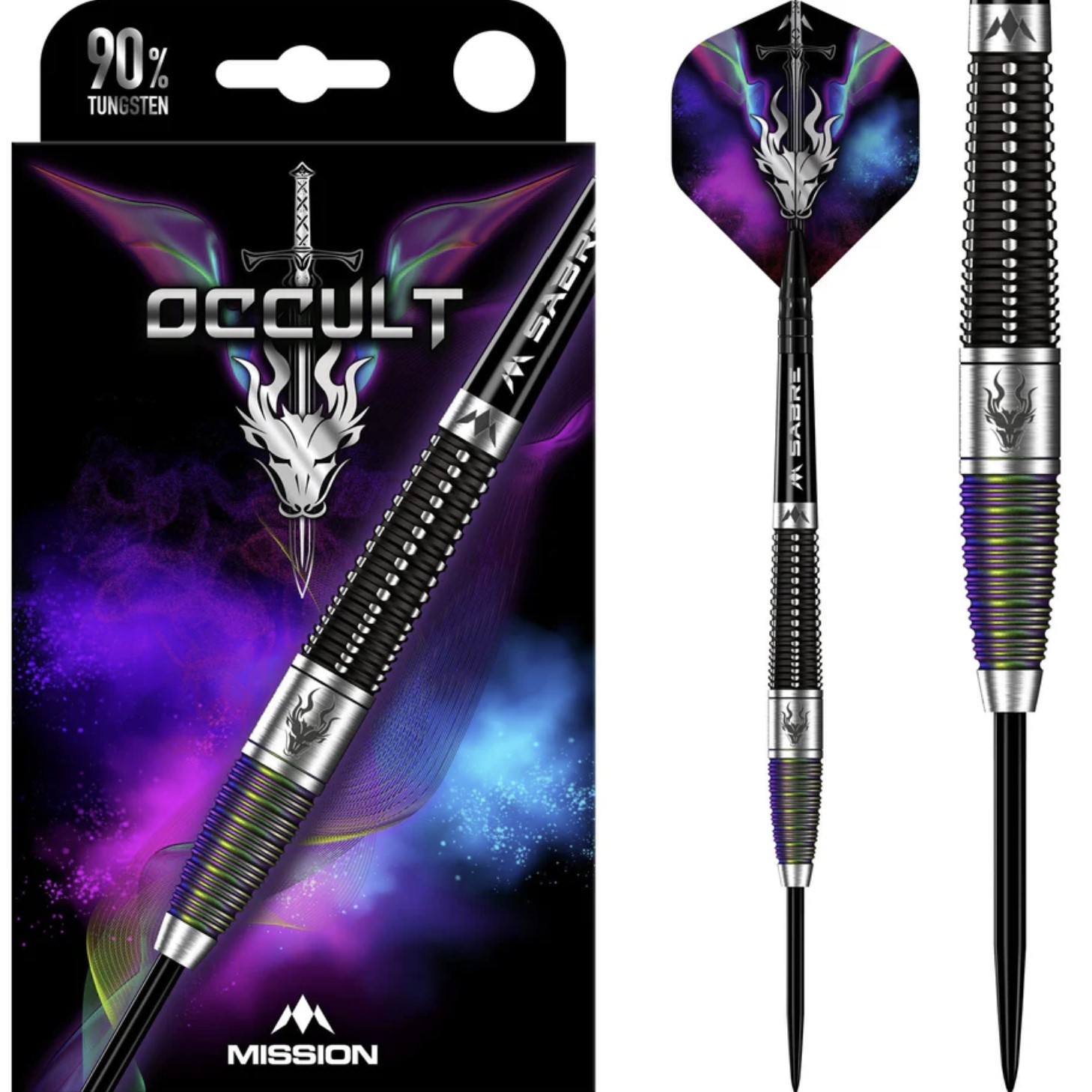 Mission - Occult 90% Tungsten Black & Coral PVD Coated Darts