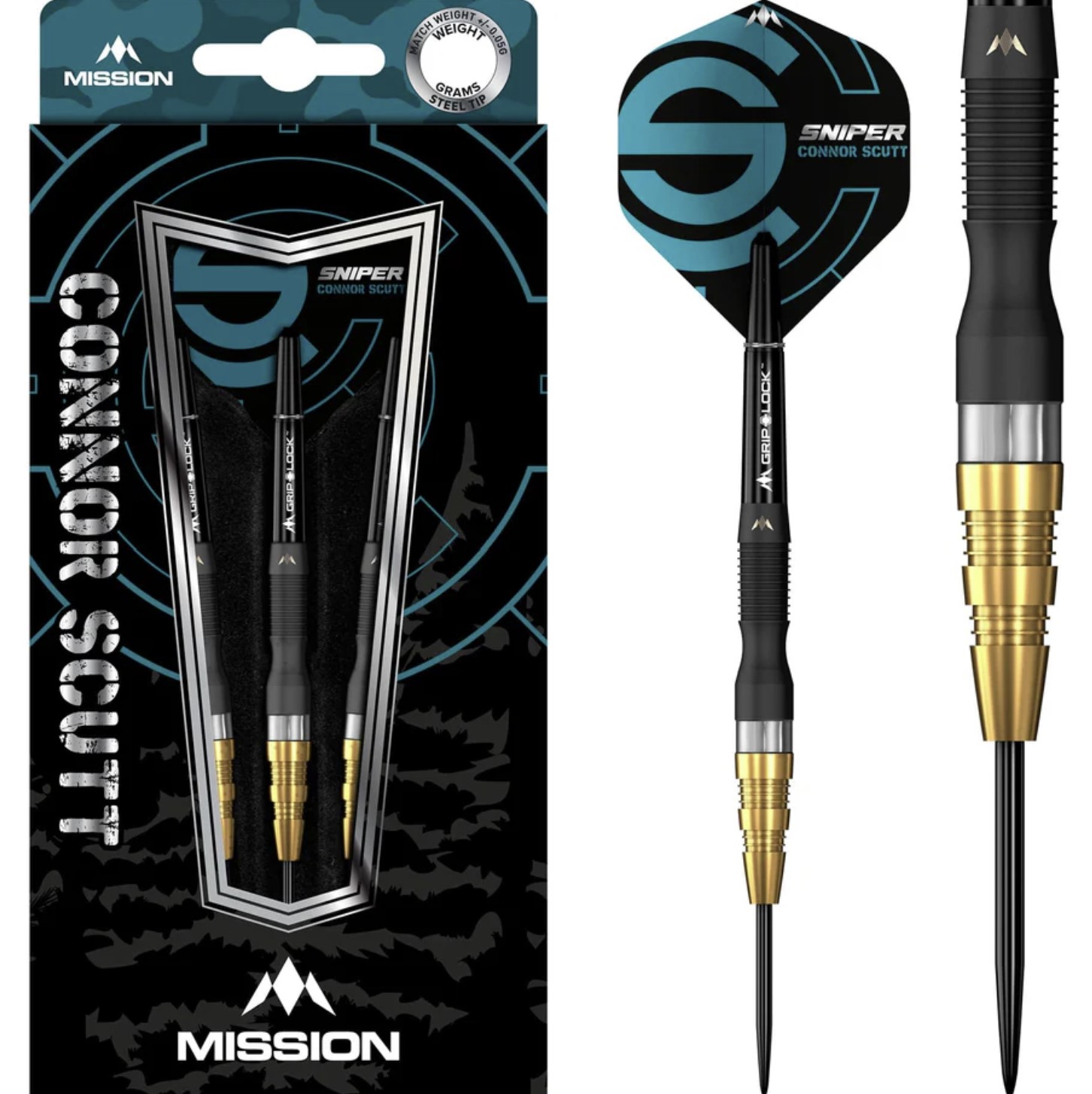 Mission - Connor Scutt 'Sniper' V1 Black PVD & Gold Darts
