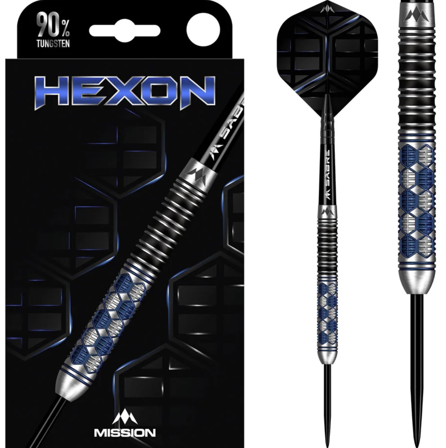Mission - Hexon 90% Tungsten Blue PVD Coated Darts